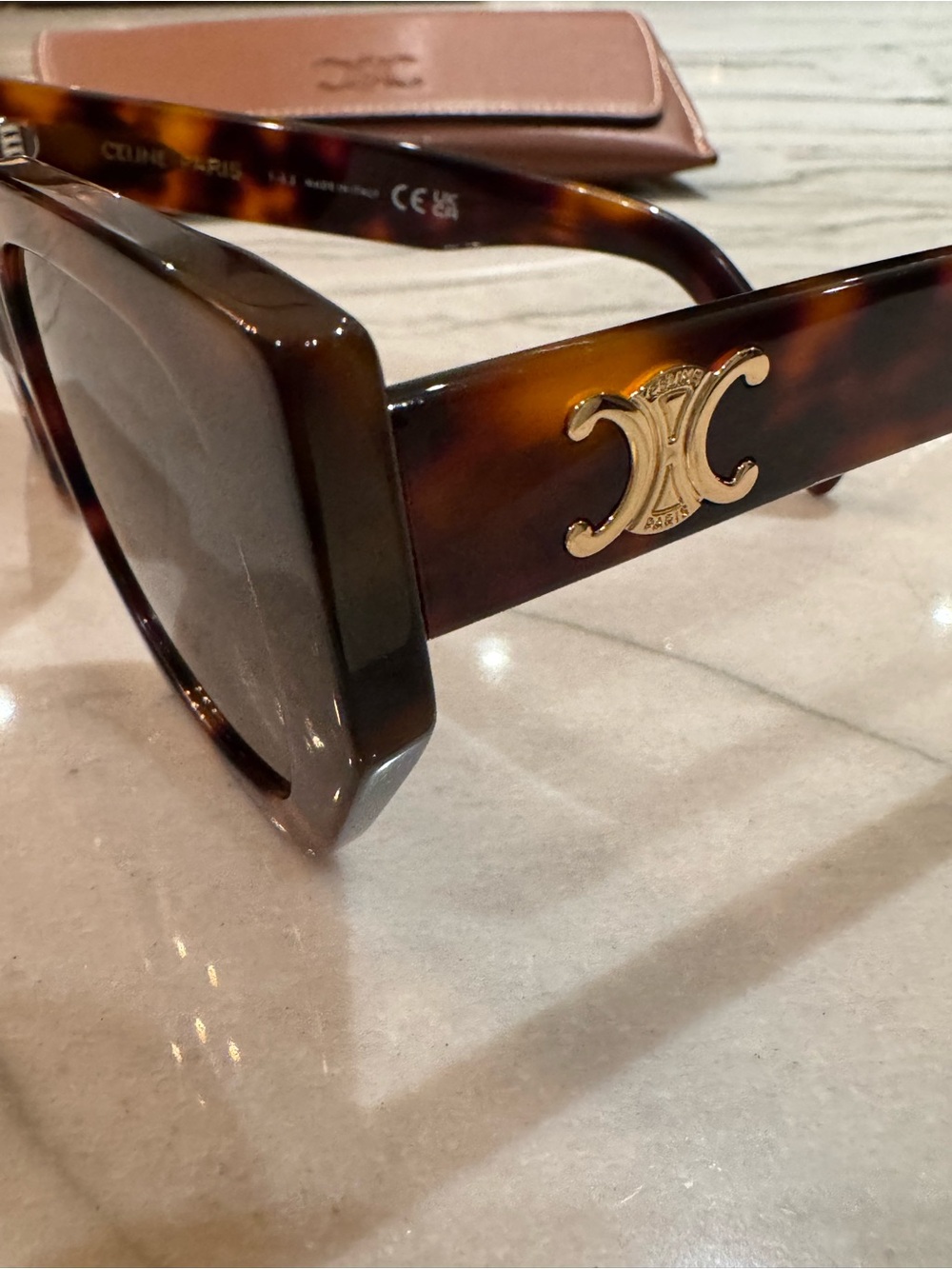 Celine Triomphe Havana Butterfly Women's Sunglasses with Case